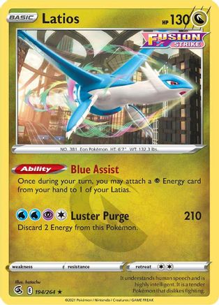 Latios 194  SWSH08 Fusion Strike - Rare