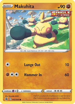 Makuhita (142/264) [SWSH08 Fusion Strike] Reverse Holofoil - Common