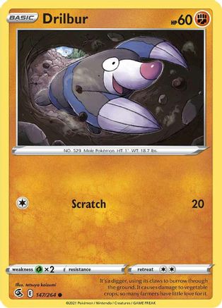 Drilbur (147/264) [SWSH08 Fusion Strike] Reverse Holofoil - Common