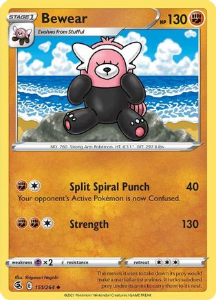Bewear (151/264) [SWSH08 Fusion Strike] Reverse Holofoil - Uncommon