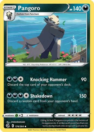 Pangoro 174  - Reverse Holofoil SWSH08 Fusion Strike - Uncommon