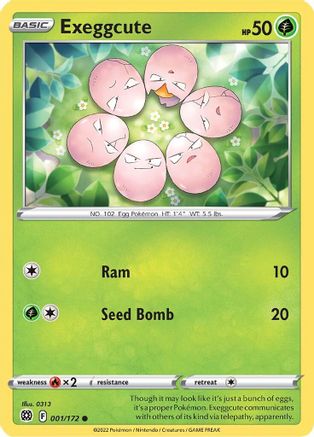 Exeggcute (001/172) [SWSH09 Brilliant Stars] Reverse Holofoil - Common