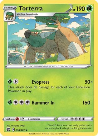Torterra (008/172) [SWSH09 Brilliant Stars] Reverse Holofoil - Holo Rare