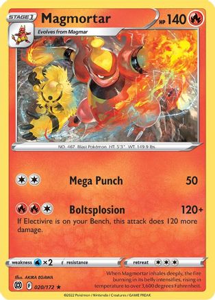 Magmortar 020  SWSH09 Brilliant Stars - Rare