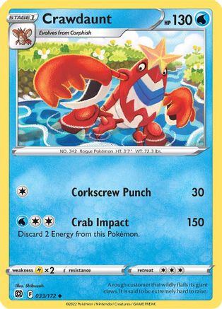 Crawdaunt (033/172) [SWSH09 Brilliant Stars] Normal - Uncommon