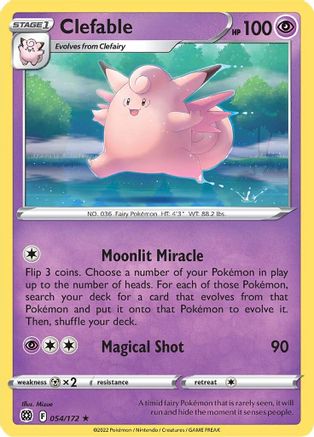 Clefable (054/172) [SWSH09 Brilliant Stars] Reverse Holofoil - Rare