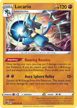 Lucario (079/172) [SWSH09 Brilliant Stars] Reverse Holofoil - Holo Rare