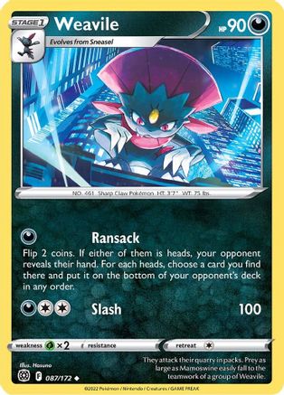 Weavile (087/172) [SWSH09 Brilliant Stars] Normal - Uncommon