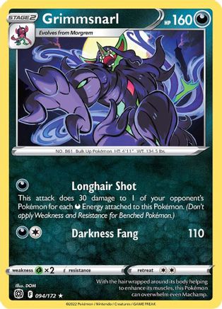 Grimmsnarl (094/172) [SWSH09 Brilliant Stars] Reverse Holofoil - Rare