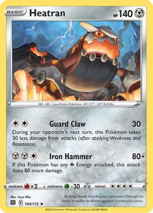 Heatran (100/172) [SWSH09 Brilliant Stars] Reverse Holofoil - Rare