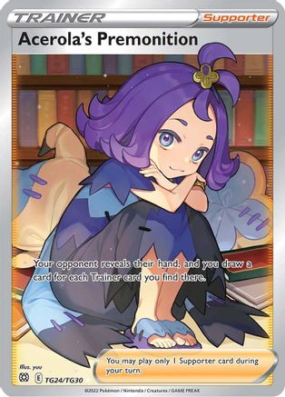 Acerola's Premonition TG24  - Holofoil SWSH09 Brilliant Stars Trainer Gallery - Ultra Rare