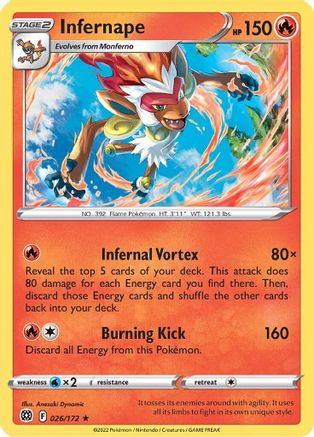 Infernape (026/172) [Deck Exclusives] Normal - Rare