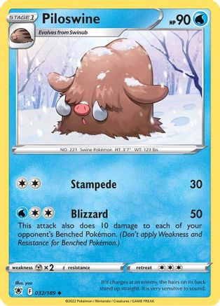 Piloswine (032/189) [SWSH10 Astral Radiance] Normal - Uncommon