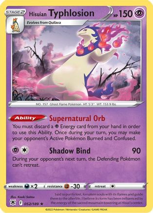 Hisuian Typhlosion (052/189) [SWSH10 Astral Radiance] Holofoil - Holo Rare
