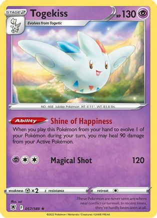 Togekiss (057/189) [SWSH10 Astral Radiance] Reverse Holofoil - Holo Rare