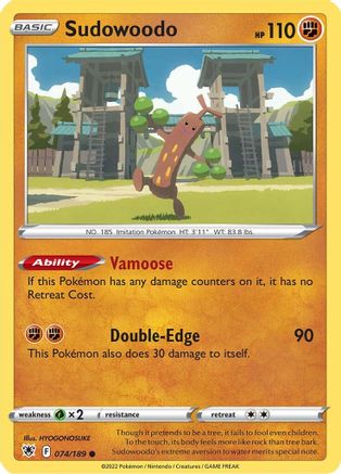 Sudowoodo (074/189) [SWSH10 Astral Radiance] Reverse Holofoil - Common