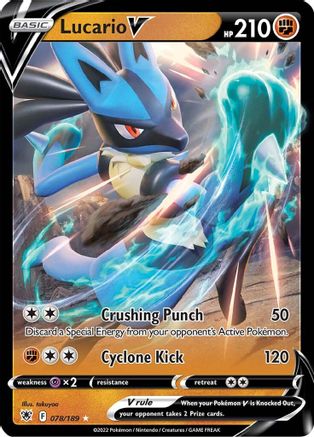Lucario V 078  - Holofoil SWSH10 Astral Radiance - Ultra Rare