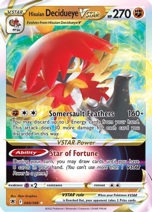 Hisuian Decidueye VSTAR (084/189) [SWSH10 Astral Radiance] Holofoil - Ultra Rare