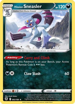 Hisuian Sneasler (093/189) [SWSH10 Astral Radiance] Reverse Holofoil - Holo Rare