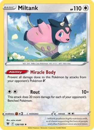 Miltank 126  - Holofoil SWSH10 Astral Radiance - Holo Rare