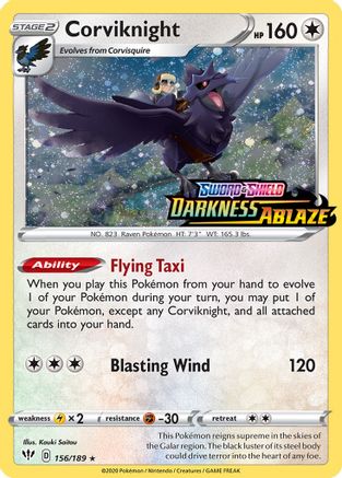 Corviknight (Darkness Ablaze Stamped) (156/189) [Miscellaneous Cards & Products] Holofoil - Promo