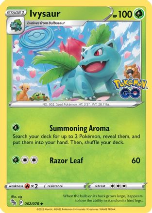 Ivysaur (002/78) [Pokemon GO] Reverse Holofoil - Uncommon