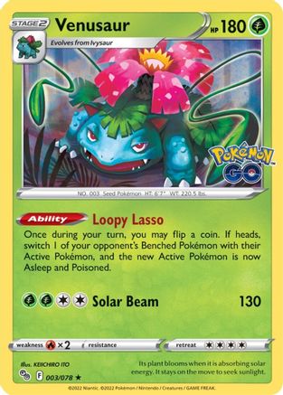 Venusaur (003/78) [Pokemon GO] Reverse Holofoil - Holo Rare