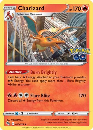 Charizard (010/78) [Pokemon GO] Holofoil - Holo Rare