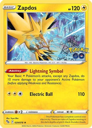 Zapdos (029/78) [Pokemon GO] Holofoil - Holo Rare