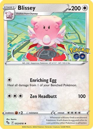 Blissey (052/78) [Pokemon GO] Reverse Holofoil - Holo Rare