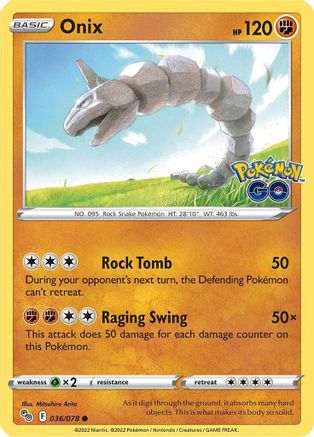 Onix (036/78) [Pokemon GO] Normal - Common