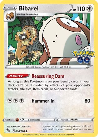 Bibarel (060/78) [Pokemon GO] Reverse Holofoil - Common
