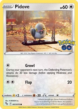 Pidove (061/78) [Pokemon GO] Normal - Common