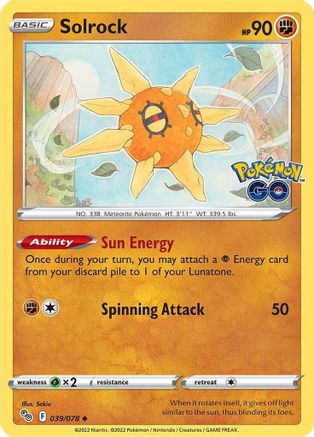 Solrock (039/78) [Pokemon GO] Normal - Uncommon