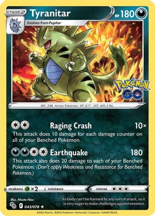 Tyranitar (043/78) [Pokemon GO] Reverse Holofoil - Holo Rare