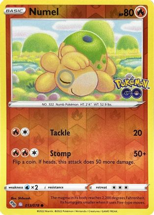 Numel (Peelable Ditto) 013  - Reverse Holofoil Pokemon GO - Common
