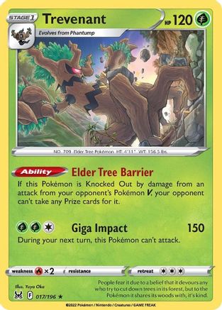 Trevenant (017/196) [SWSH11 Lost Origin] Reverse Holofoil - Holo Rare