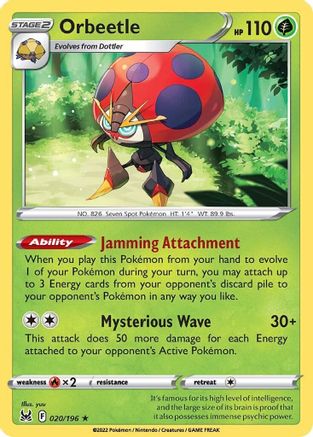 Orbeetle (020/196) [SWSH11 Lost Origin] Reverse Holofoil - Holo Rare