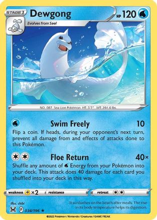 Dewgong (034/196) [SWSH11 Lost Origin] Normal - Rare