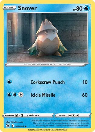 Snover (042/196) [SWSH11 Lost Origin] Reverse Holofoil - Common