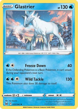 Glastrier (051/196) [SWSH11 Lost Origin] Holofoil - Holo Rare