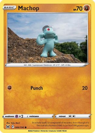 Machop 086  - Reverse Holofoil SWSH11 Lost Origin - Common