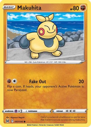 Makuhita 097  - Reverse Holofoil SWSH11 Lost Origin - Common