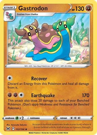 Gastrodon (102/196) [SWSH11 Lost Origin] Reverse Holofoil - Uncommon