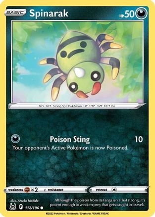 Spinarak (112/196) [SWSH11 Lost Origin] Reverse Holofoil - Common