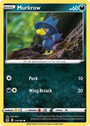 Murkrow (114/196) [SWSH11 Lost Origin] Reverse Holofoil - Common