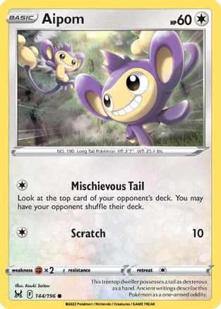 Aipom 144  SWSH11 Lost Origin - Common
