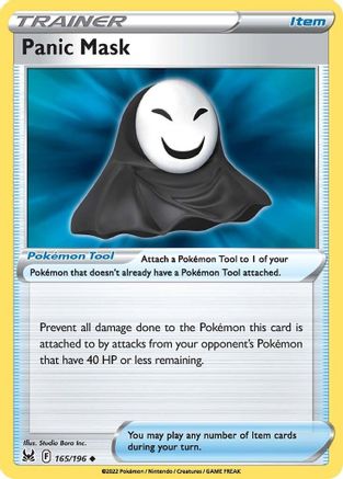 Panic Mask 165  - Reverse Holofoil SWSH11 Lost Origin - Uncommon