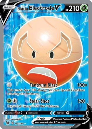 Hisuian Electrode V (Full Art) (172/196) [SWSH11 Lost Origin] Holofoil - Ultra Rare