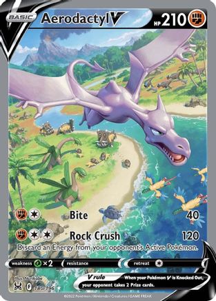 Aerodactyl V (Alternate Full Art) 180  - Holofoil SWSH11 Lost Origin - Ultra Rare